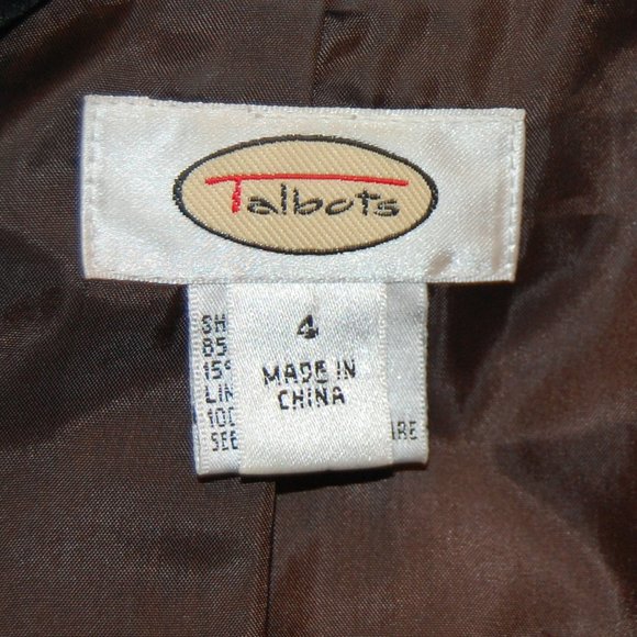 TALBOTS Brown and White Women's Patterned Jacket Size 4 - Picture 6 of 8